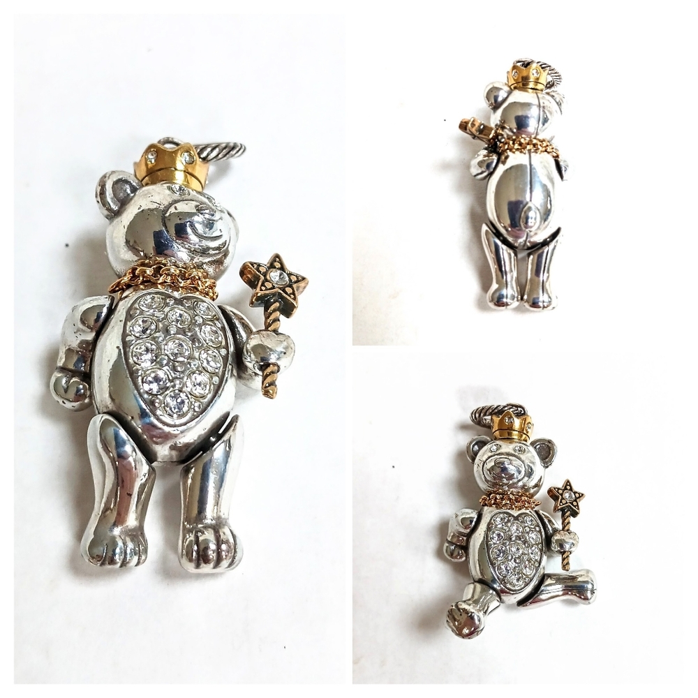 Brighton Bear Pendant Swarovski Crystal Eloquent Moveable Joints New